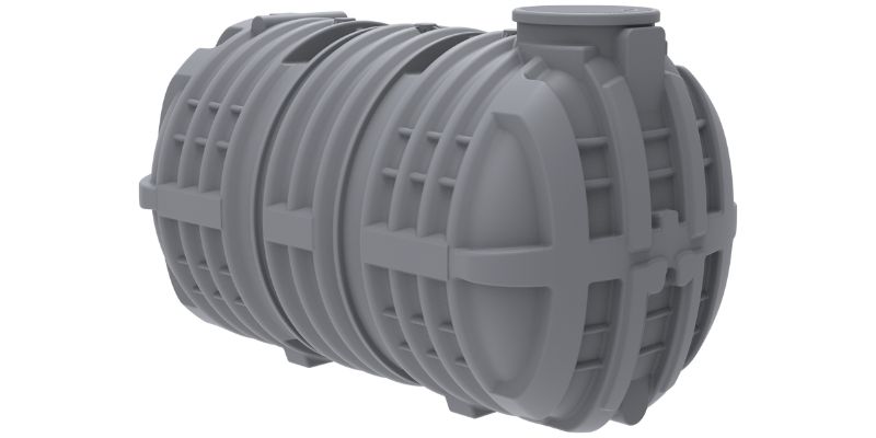 Cuve horizontale enterrée pour récupération de l'eau de pluie Premier Tech, matériel cour de ferme.