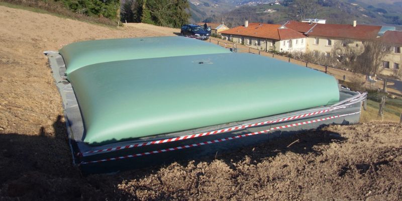 Citerne souple stockage incendie aspiration hors sol Pronal.
